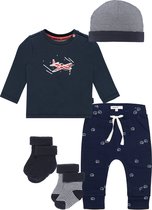 Noppies - Kledingset - 5delig - Broek Joel - Shirt Masonbro - Muts Jandino - 2 paar sokjes  - Maat 50