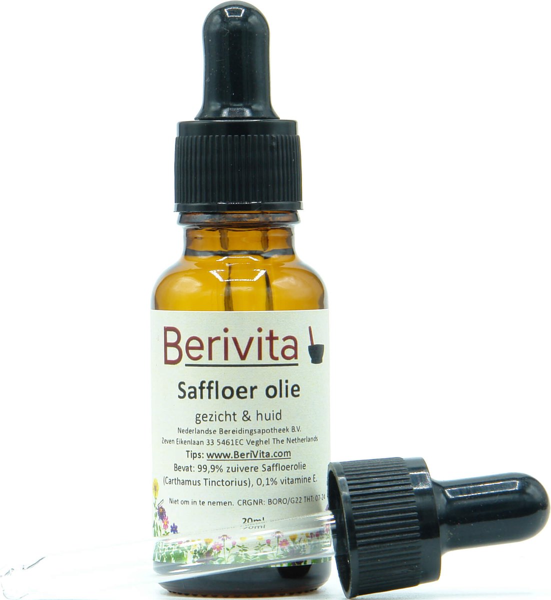 Goedkoopste Saffloerolie, Distelolie Puur 20ml Pipet - Huidolie en Gezichtsolie - Safflower Seeds Oil