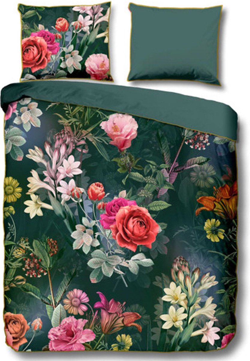 Descanso Simone - Dekbedovertrek - Tweepersoons - 200x200/220 cm - Groen