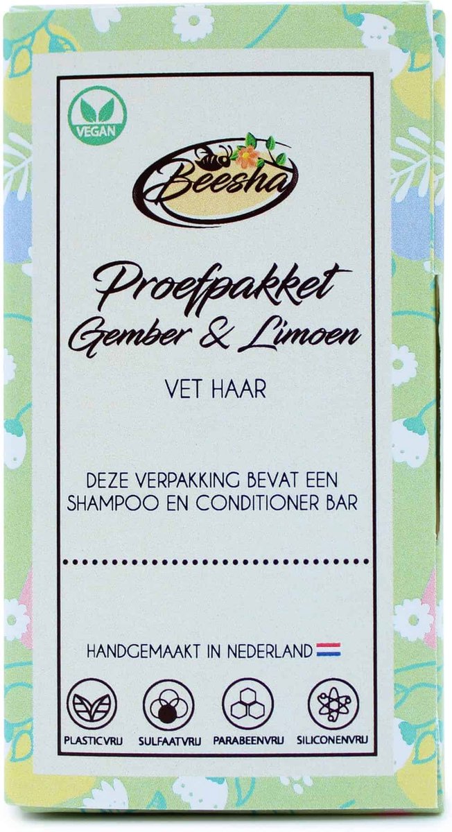 Beesha - Proefpakket Gember & Limoen Duo - Vegan - Sulfaatvrij - Parabeenvrij - CG Proof