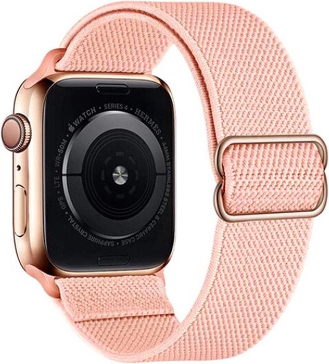 Nylon Stretch Band - Baby Roze - Geschikt Voor Apple Watch Series 38/40/41mm
