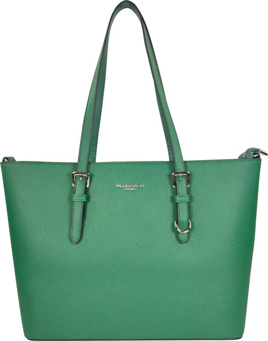 Flora & Co Shoulder Bag Saffiano gras groen