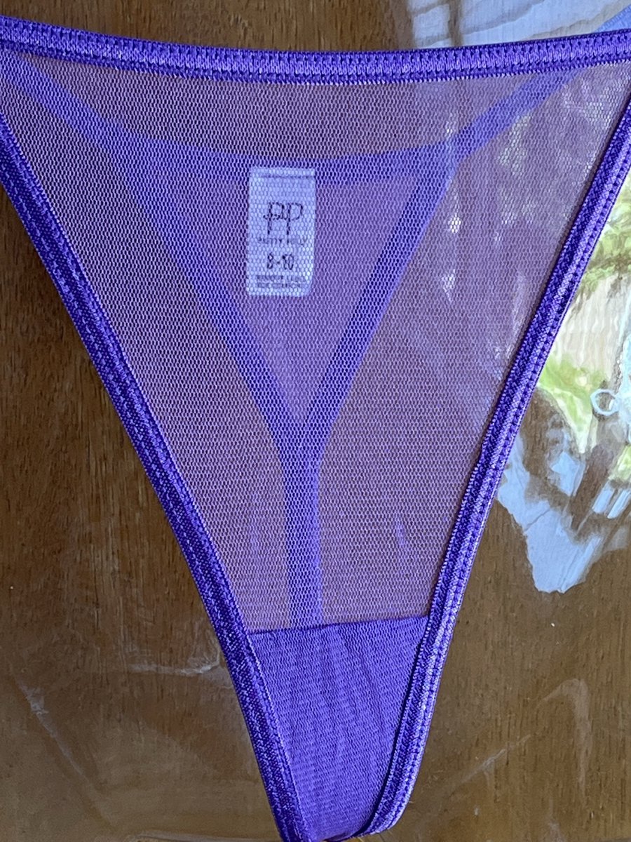 Pretty Polly 3 paar V-Back dames string - Paars Palma Violet - Large