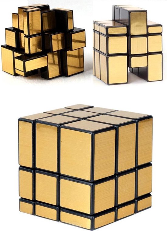 Afbeelding van het spel Kubus puzzel gouden breinbreker goud. 5,7 cm