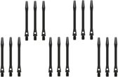 Darts Set - 5 sets (15 stuks) - aluminium - zwart - medium - dart shafts
