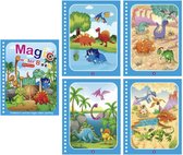Magische Water Kleurboek voor Kinderen | Herbruikbaar Water Tekening | Zee Dieren - Dino Paars