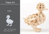 Houten dieren 3D puzzel - Puzzel - 3D – Zelf in elkaar zetten - Speelgoed bouwpakket 4.1 x 3.2 x 4.3 cm – Eendje