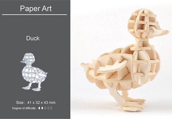 Houten dieren 3D puzzel - Puzzel - 3D – Zelf in elkaar zetten - Speelgoed  bouwpakket... | bol.com