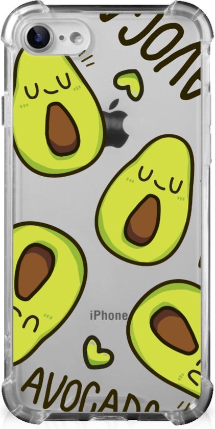 Telefoon Hoesje iPhone SE 2022/2020 | iPhone 8/7 Telefoonhoesje met transparante rand Avocado Singing
