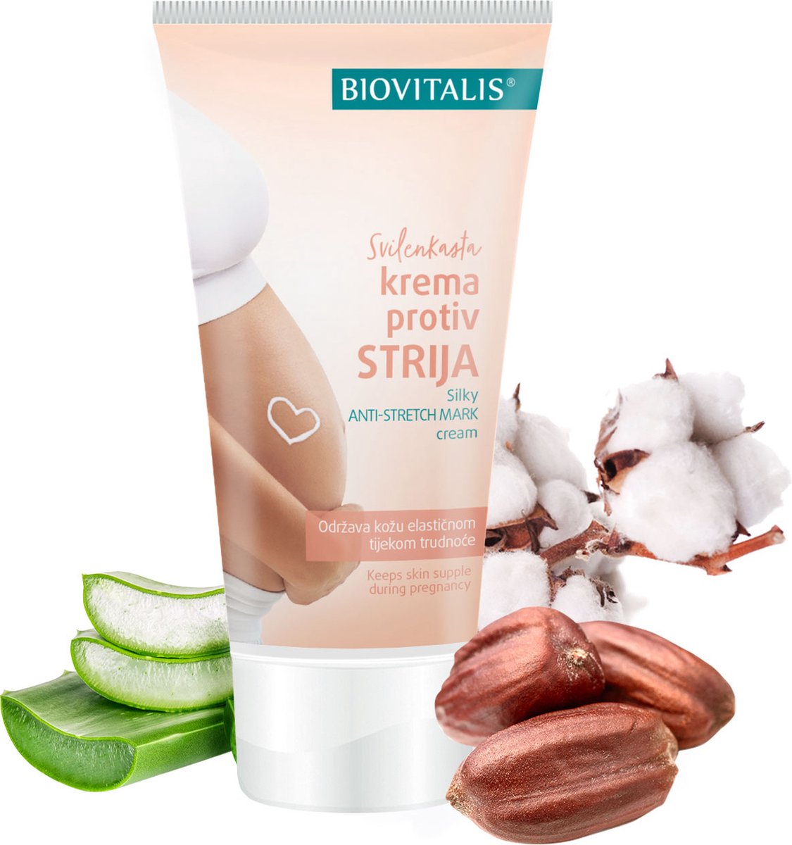 BIOVITALIS – Anti Strechmark Crème - Anti-Striae Crème - Zwangerschap Litteken Verwijderaar - 150 ml