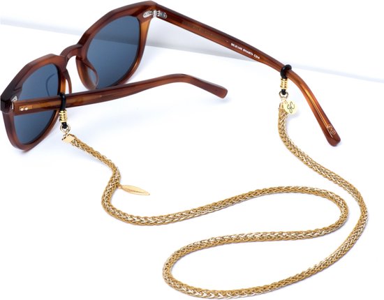 Brillenkoord - Beige/Goud gevlochten zonnebrilkoord - Lichtgewicht - Brillenkoordje beige | SUNNY CORDS