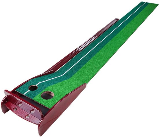 JAXY Golf Putting Mat - Golf Mat - Golfen - Golfmat Putten - Golf Training - Golf Hole - Golf Put - 300 Cm - Bruin