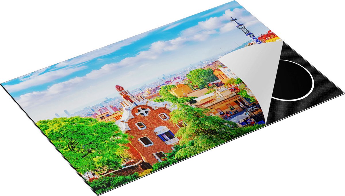 Chefcare Inductie Beschermer Park Güell in Barcelona - Kleurrijk - 81,6x52,7 cm - Afdekplaat Inductie - Kookplaat Beschermer - Inductie Mat