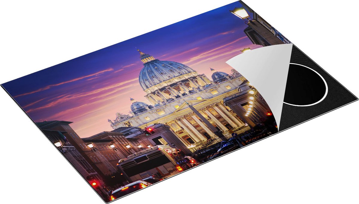 Chefcare Inductie Beschermer Sint Pietersbasiliek in Rome, Italië - 77x51 cm - Afdekplaat Inductie - Kookplaat Beschermer - Inductie Mat