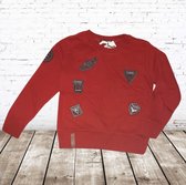 Jongens sweater sticker rood -s&C-134/140-Trui jongens