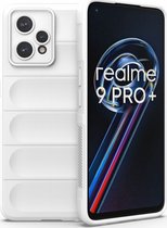 Mobigear Hoesje geschikt voor Realme 9 Pro Plus Telefoonhoesje Flexibel TPU | Mobigear Bumpy Backcover | 9 Pro Plus Case | Back Cover - Wit