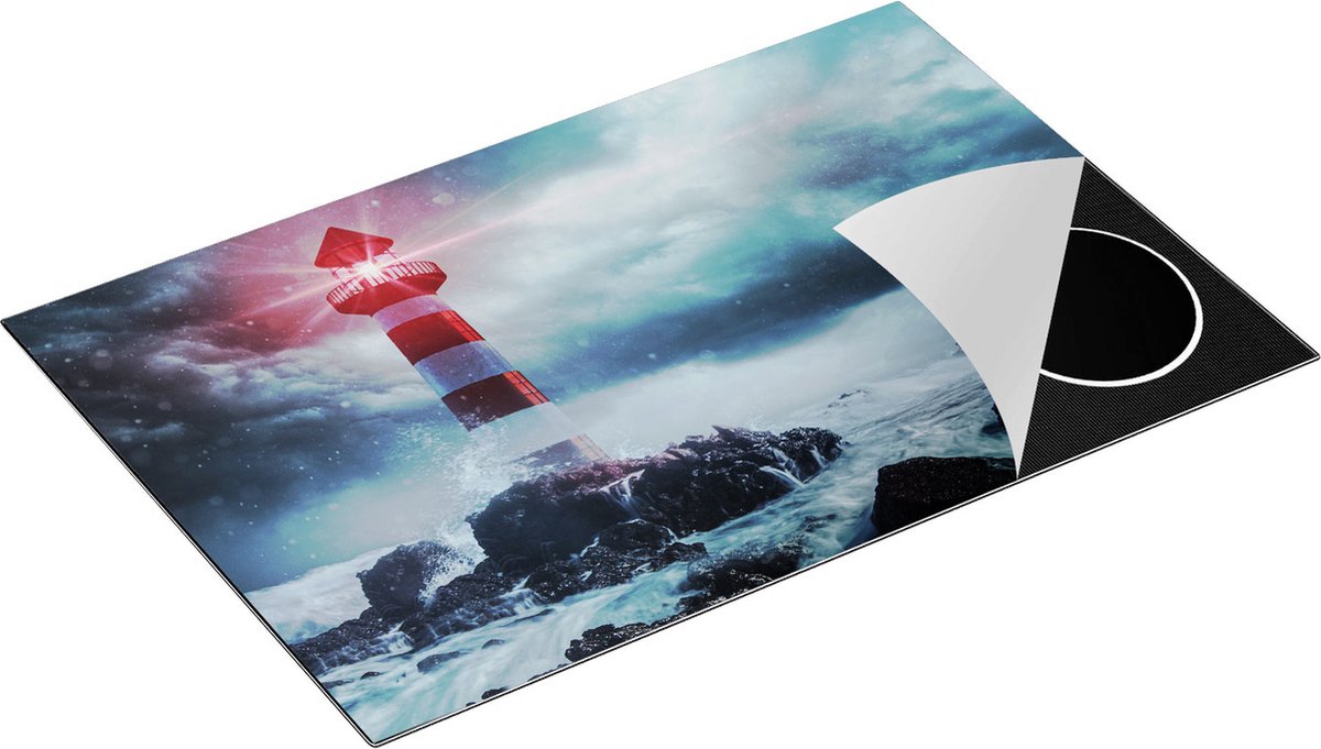 Chefcare Inductie Beschermer Vuurtoren tijdens een Storm - 80,2x52,2 cm - Afdekplaat Inductie - Kookplaat Beschermer - Inductie Mat