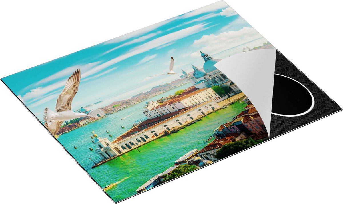 Chefcare Inductie Beschermer Venetië Stad vanuit Boven - 65x55 cm - Afdekplaat Inductie - Kookplaat Beschermer - Inductie Mat