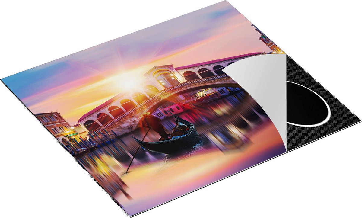 Chefcare Inductie Beschermer Gondel bij de Rialtobrug in Venetië, Italië - 57,6x51,6 cm - Afdekplaat Inductie - Kookplaat Beschermer - Inductie Mat