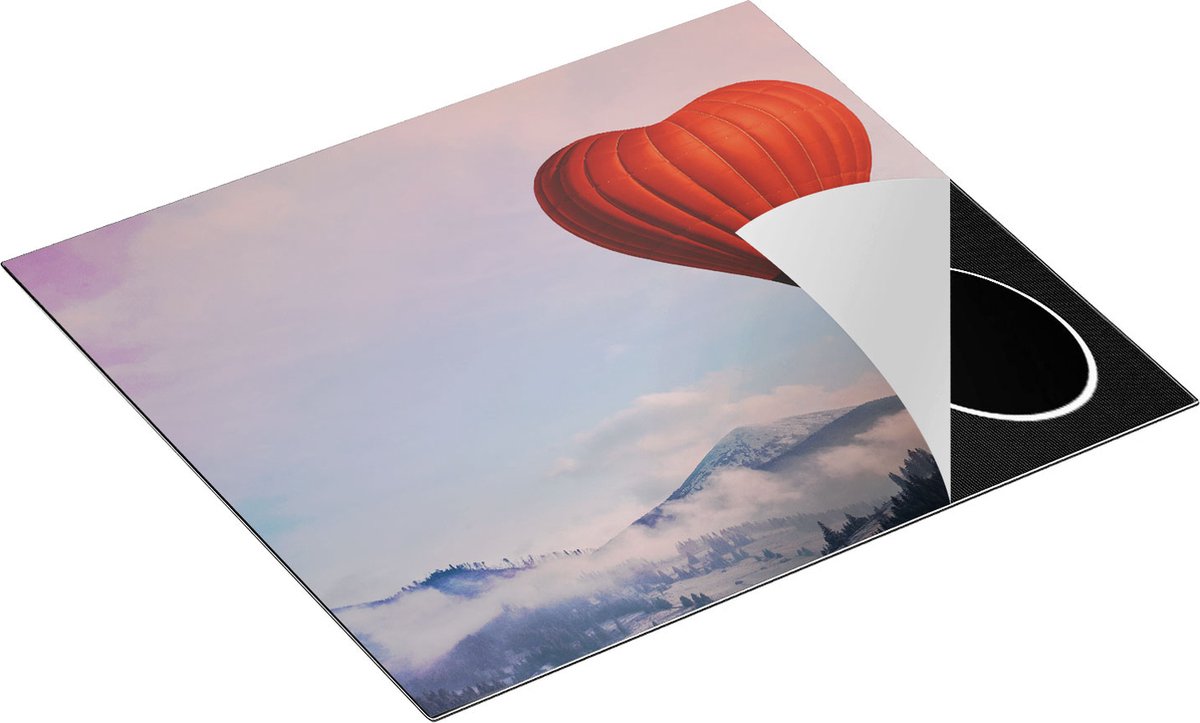 Chefcare Inductie Beschermer Luchtballon in de Vorm van een Hart - 60x50 cm - Afdekplaat Inductie - Kookplaat Beschermer - Inductie Mat