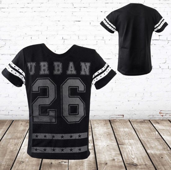 Stoere jongens t-shirts Urban zwart -s&C-110/116-t-shirts jongens