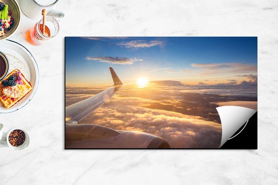 Chefcare Inductie Beschermer Vliegtuig in de Lucht met de Zon - 90x55 cm - Afdekplaat Inductie - Kookplaat Beschermer - Inductie Mat