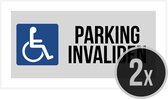 Pictogram/ bord | "Parking invaliden" | 30 x 15 cm | Parkeren | Gehandicapten | Gasten | Parking vrijhouden | Parkeersignalisatie | Privaat parking | Dikte: 1 mm | 2 stuks