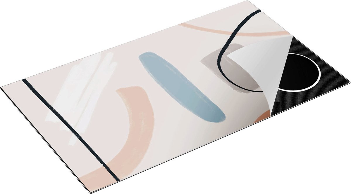 Chefcare Inductie Beschermer Abstracte Kunst - Scandinavische Style - 90x50 cm - Afdekplaat Inductie - Kookplaat Beschermer - Inductie Mat