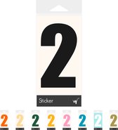 Container Sticker Huisnummer - Cijfer 2 Cijfersticker - Kliko Sticker - Deursticker - Weerbestendig - 10 x 5,5 cm - Zwart