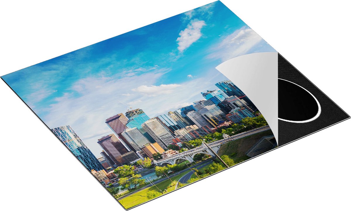 Chefcare Inductie Beschermer Skyline Calgary Stad in Canada - 57,6x51,6 cm - Afdekplaat Inductie - Kookplaat Beschermer - Inductie Mat