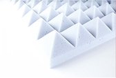 Panneaux d'isolation acoustique en mélamine - Mousse de mélamine Studio Pyramide - 120 x 60 x 3 cm - Autocollant - Ignifuge - Wit