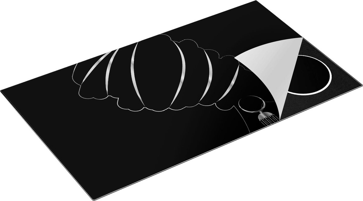 Chefcare Inductie Beschermer Afrikaanse Vrouw met Gouden Zwarte Tulband - Zwart Wit - 90x50 cm - Afdekplaat Inductie - Kookplaat Beschermer - Inductie Mat