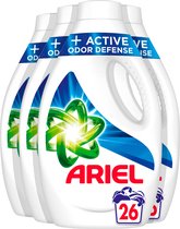Ariel Lessive Liquide + Contrôle Actif des Odeurs - Pack Économique 4 x 26 Lavages