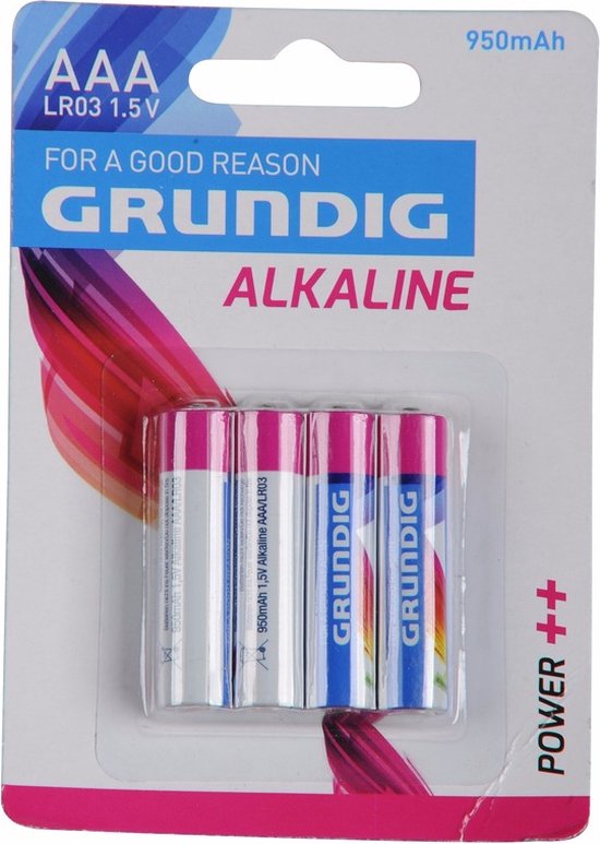 Grundig - Piles Grundig AAA alcalines 4 pièces 950 mah