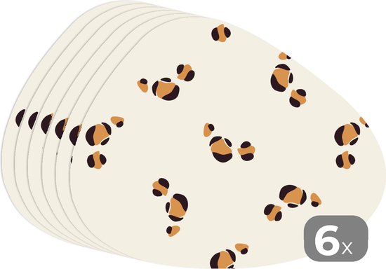 Set de table bio - Napperons bio - Sets de table - Panthère - Pastel - Animaux - Motifs - 6 pièces