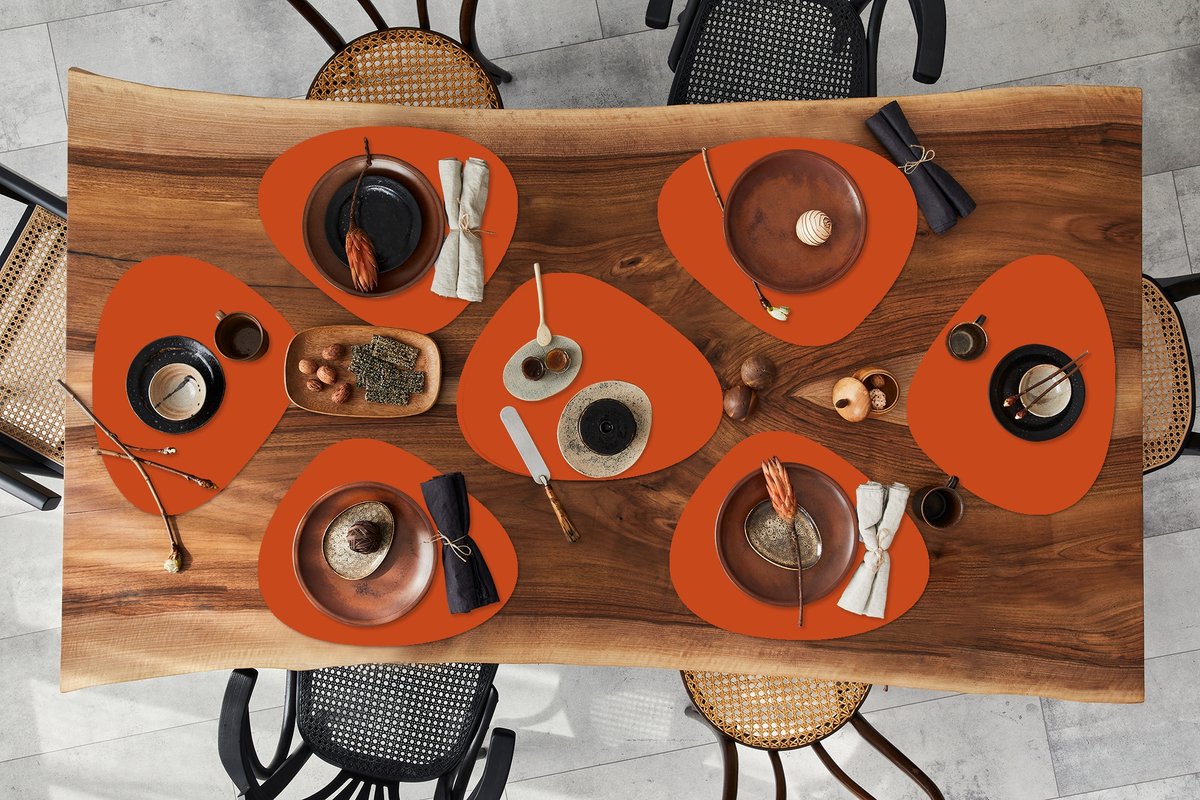 Placemat organisch - Placemats organic - Onderleggers - Sienna - Aarde - Kleuren - Effen - 8 stuks