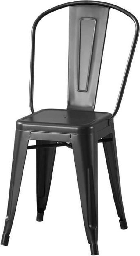 Set van 4 zwart metalen stoelen - L 44 x D 45 x H 85 cm - DARA