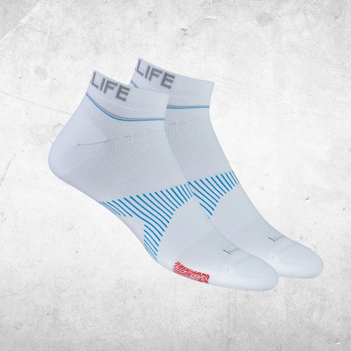 NeuroSocks Athletic NoShow wit L (43-46) - Sokken - welzijn - Tijdens het werk, het sporten en de vrije tijd - Neuro Tech Patroon