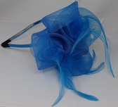 Jessidress Zeer elegante Feestelijke Diadeem Haarbloemen met Veren - Blauw