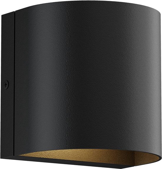 Lucande LED buiten wandlamp Mirco, 30 cm, zwart, IP65