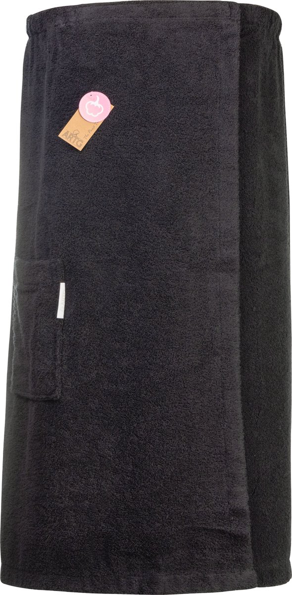 ARTG® Towelzz - Sauna Kilt - Dames - met Klittenband - Zwart - Black - ( Borstomvang tot 150 cm )