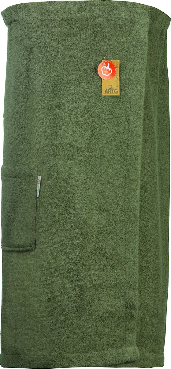 ARTG® Towelzz - Sauna Kilt - Dames - met Klittenband - Legergroen - Army Green - ( Borstomvang tot 150 cm )