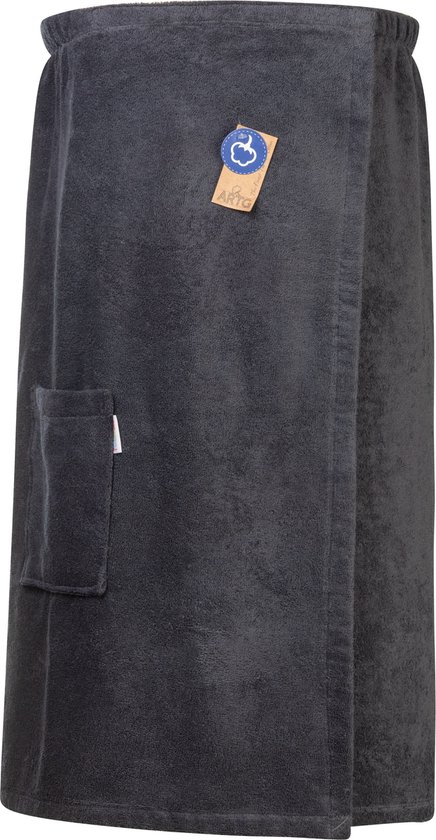 ARTG® Towelzz - Sauna Kilt - Dames - met Klittenband - Donkergrijs - Graphite - (Borstomvang tot 150 cm)