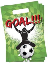 Uitdeelzakjes 6 stuks - Goal -  junior - 23x17 cm - voetbal - traktatie - traktatie zakjes