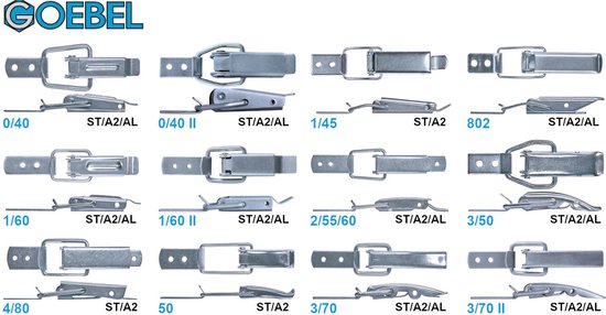 GOEBEL® - 100 x Attaches de serrage en acier inoxydable A2 1/60 avec contre-crochet - Trou de rivet aveugle 4,1 mm - Premium Fixation de boîte - Fermeture de tension - Qualité supérieure - Contre-pièce incluse