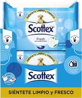 Scottex Fresh toiletpapier - Billendoekjes - vochtige doekjes  12 verpakkingen met 38 stuks 12x38 stuks 456 stuk