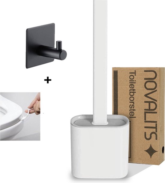 Novalits - WC Borstel met Houder - Flexibele Siliconen Toiletborstel -  Inclusief... | bol.com