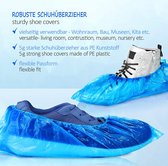 200x blauwe schoenhoesjes - Waterdicht - Universeel pasbaar schoenhoesje - Waterdichte regen overschoenen / overschoen - Schoenhoezen - Schoenovertrek wegwerp - Set schoenen hoesjes - 100 stuks