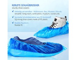 200x blauwe schoenhoesjes - Waterdicht - Universeel pasbaar schoenhoesje - Waterdichte regen overschoenen / overschoen - Schoenhoezen - Schoenovertrek wegwerp - Set schoenen hoesjes - 100 stuks