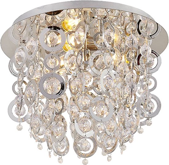 Lindby - plafondlamp - 4 lichts - ijzer, acryl - H: 31 cm - E14 - chroom